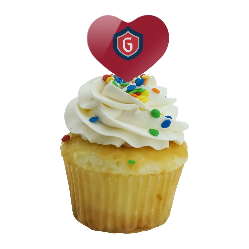 GRAPHICS & MORE Cupcake Picks Set of 6, Acrylic, Saint Marys College, Heart Love Design, One Size, Model CUPCAKE.HEART.CLCSTM.Z008669