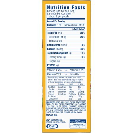 Kraft Velveeta Original Cheese Sauce, 4 Oz. Per Pouch - 2 Pouches
