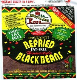 Mexicali Rose Low Fat Free Refried Black Beans Instant 3 pack