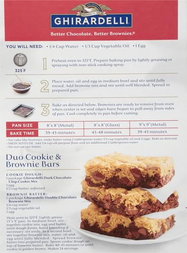 Ghirardelli Double Chocolate Brownie Mix, 18 oz Box, Premium Baking Mix