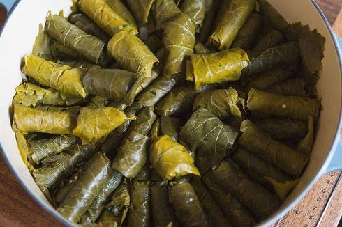 Krinos Dolmas Stuffed G Leaves with Rice, Mediterranean Herbs, 14oz - Vegan, Ready to Eat, Traditional Turkish Recipe