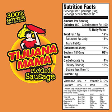 Penrose Tijuana Mama Pickled Sausages, 2.4 Ounce, 12 Pack