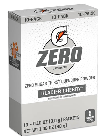 G Zero Thirst Quencher Powder Packets, 0.10 Oz Individual Packets (40 Count) (Glacier Cherry)