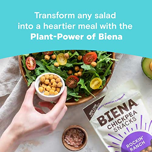 Biena Rockin Ranch Chickpea Snacks Gluten Free Vegan Dairy Free Plant-Based Protein (Single 5 Oz. Bag)