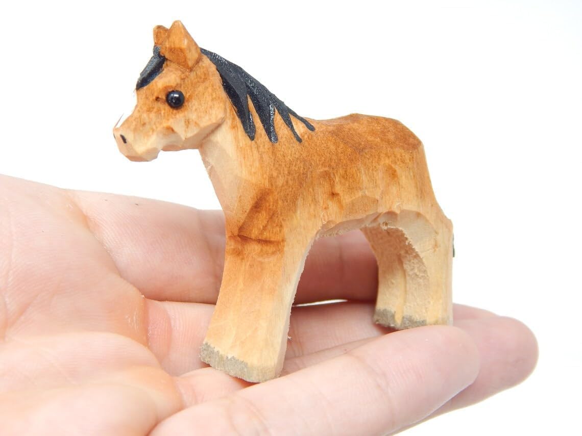 Selsela Horse Pony Cake Topper, Carved Wood, Brown, Bride & Groom, Kentucky Barn Wedding