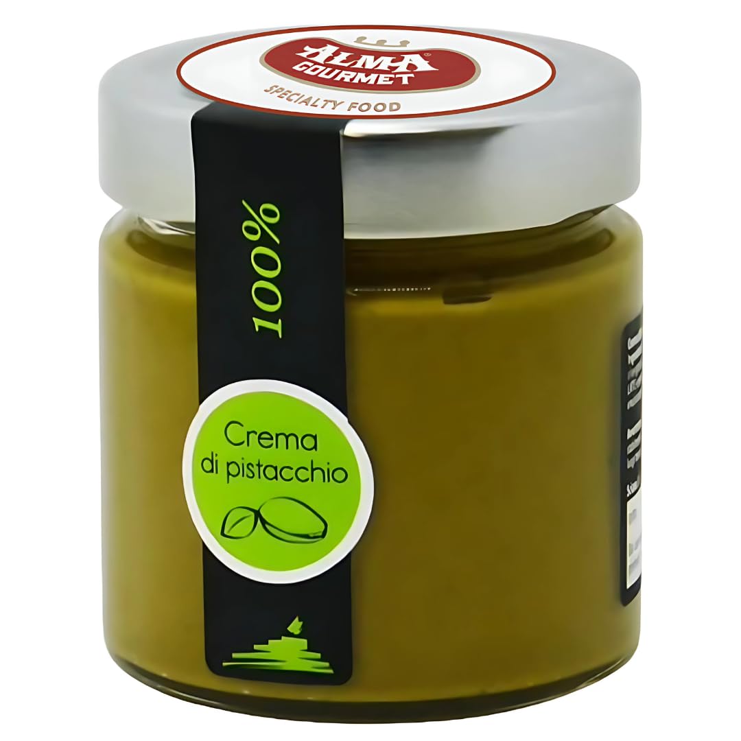 Alma Gourmet 100% Pistachio Butter Spread - Pure Pistachio Cream Paste Imported From Sicily, Italy - 100% Italian Pistachios -On