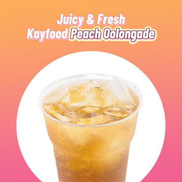 Kayfood Premium Oolong Tea & Peach Juice Powdered Mix 20 Stick Packs (3.53Oz) With Reusable Bottle, Zero Sugar Oolong Wulong Ble