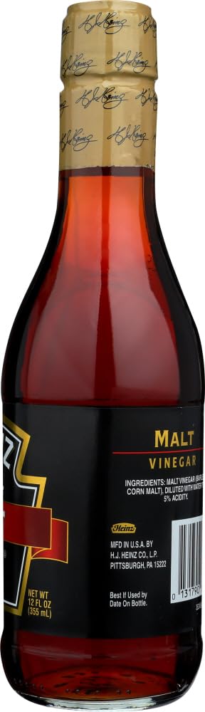 Heinz Malt Vinegar, 12-Ounce Glass Bottles, Pack of 4, Model 10013000001790