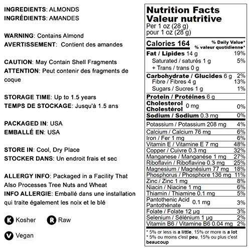 Food To Live California Natural Sliced Almonds, 1.5 Pounds - Raw Unblanched Almond Nuts, Kosher, Vegan, Keto, Bulk. High In Prot