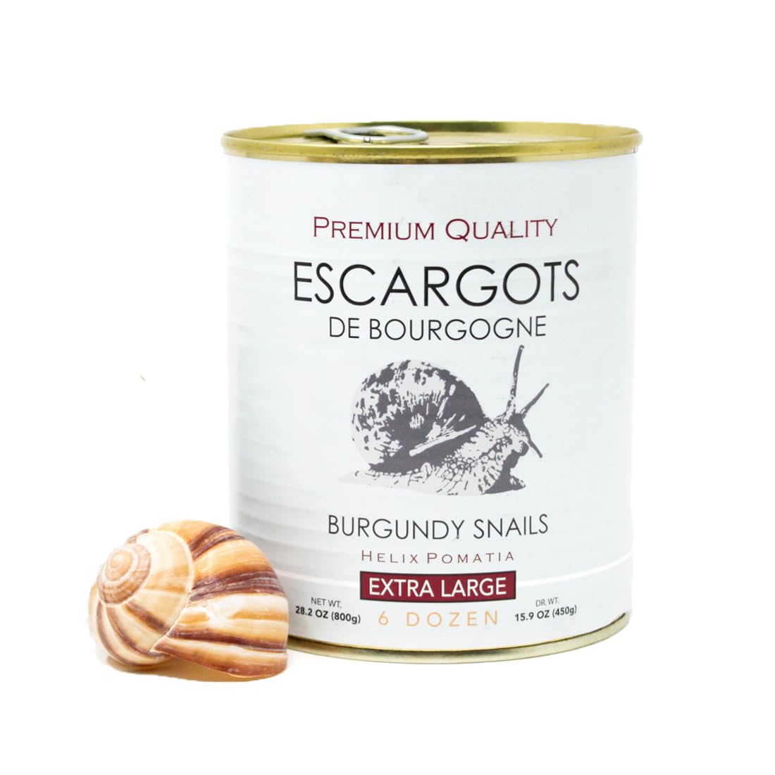 Escargots - 72 Pieces of Organic Helix Burgundy Snails - ''Land Lobster'' 1.76 lbs (800 Grams)