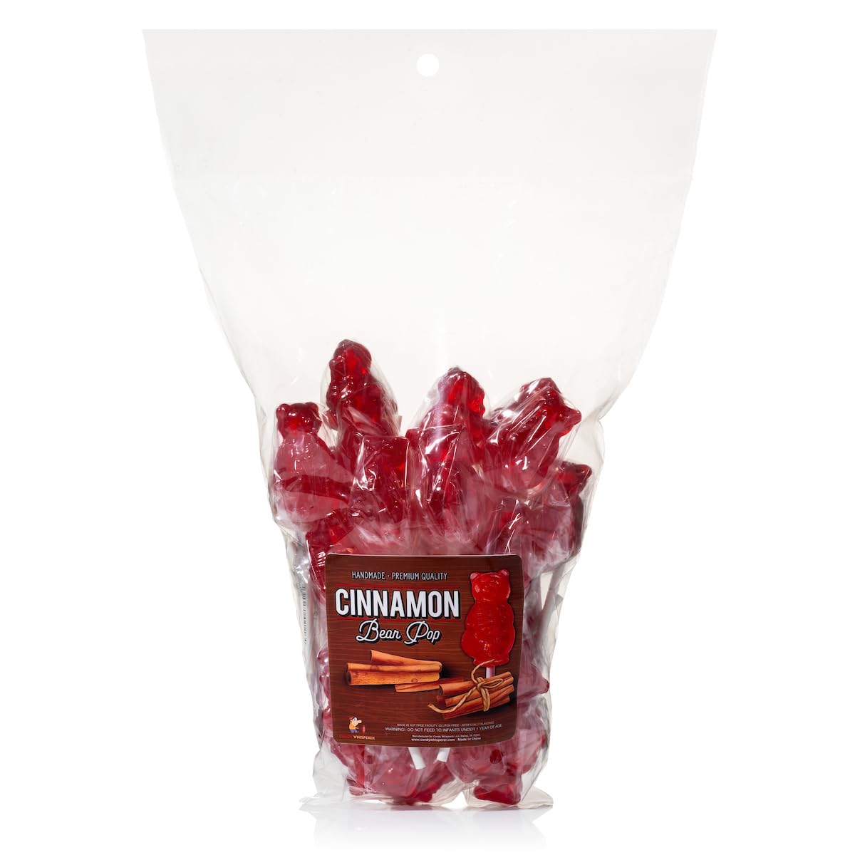 Cinnamon Bear Pops Lollipop Suckers: Individually Wrapped Baby Bear Candy On A Stick By Espeez - Cinnamon Bears (24 Count)