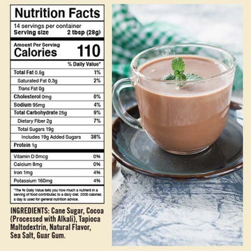 Castle Kitchen Marvelous Mint Dark Chocolate Hot Chocolate - Dairy-Free, Vegan Premium Hot Chocolate Mix - Just Add Water - 14 O