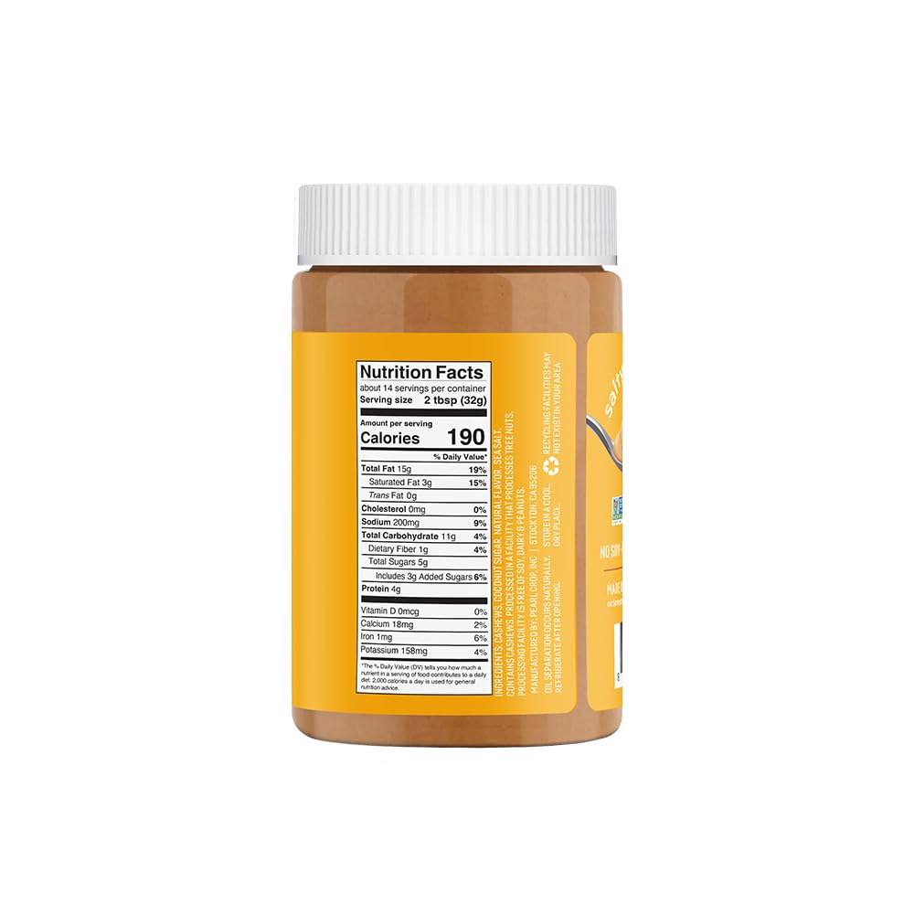 Octonuts Dry Roasted Sea Salt Caramel Cashew 16oz Nut Butter - Pure Creamy Nut Butter - Delicious Foods - Gluten Free, Vegan, Ko