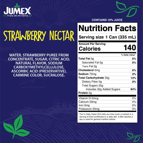 Jumex Strawberry Nectar | Recyclable Can With Non-Bpa Lining | 11.3 Fl Oz (Pack Of 24)