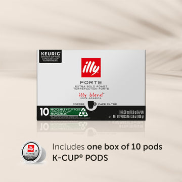 Illy Forte K Cup Coffee Pod, Bold And Intense, Extra Dark Roast Coffee K-Cups, Made With 100% Arabica Coffee, All-Natural, No Pr