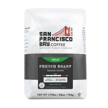 San Francisco Bay Ground Coffee - Decaf French Roast (28Oz Bag), Dark Roast, Swiss Water Processed