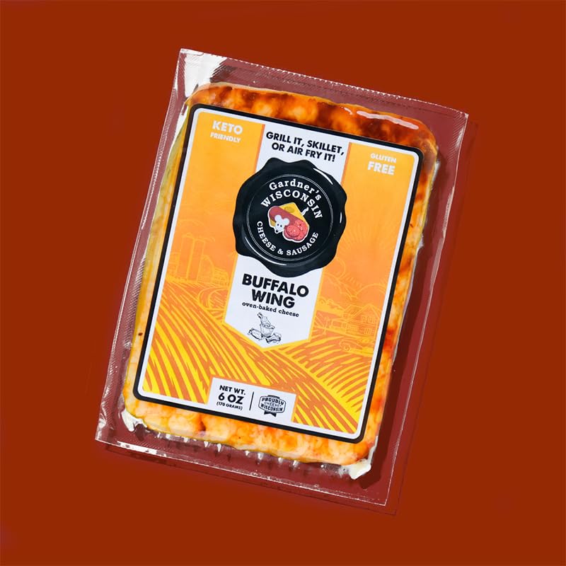 Gardner s Wisconsin Cheese, 4 Pack of Buffalo Wing Oven-Baked Cheese (6 Ounces Per Block) - Artisan Cheese Made in Wisconsin -