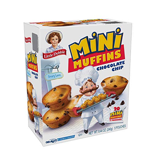 Little Debbie Chocolate Chip Mini Muffins, 20 Mini Muffins in 5 Pouches