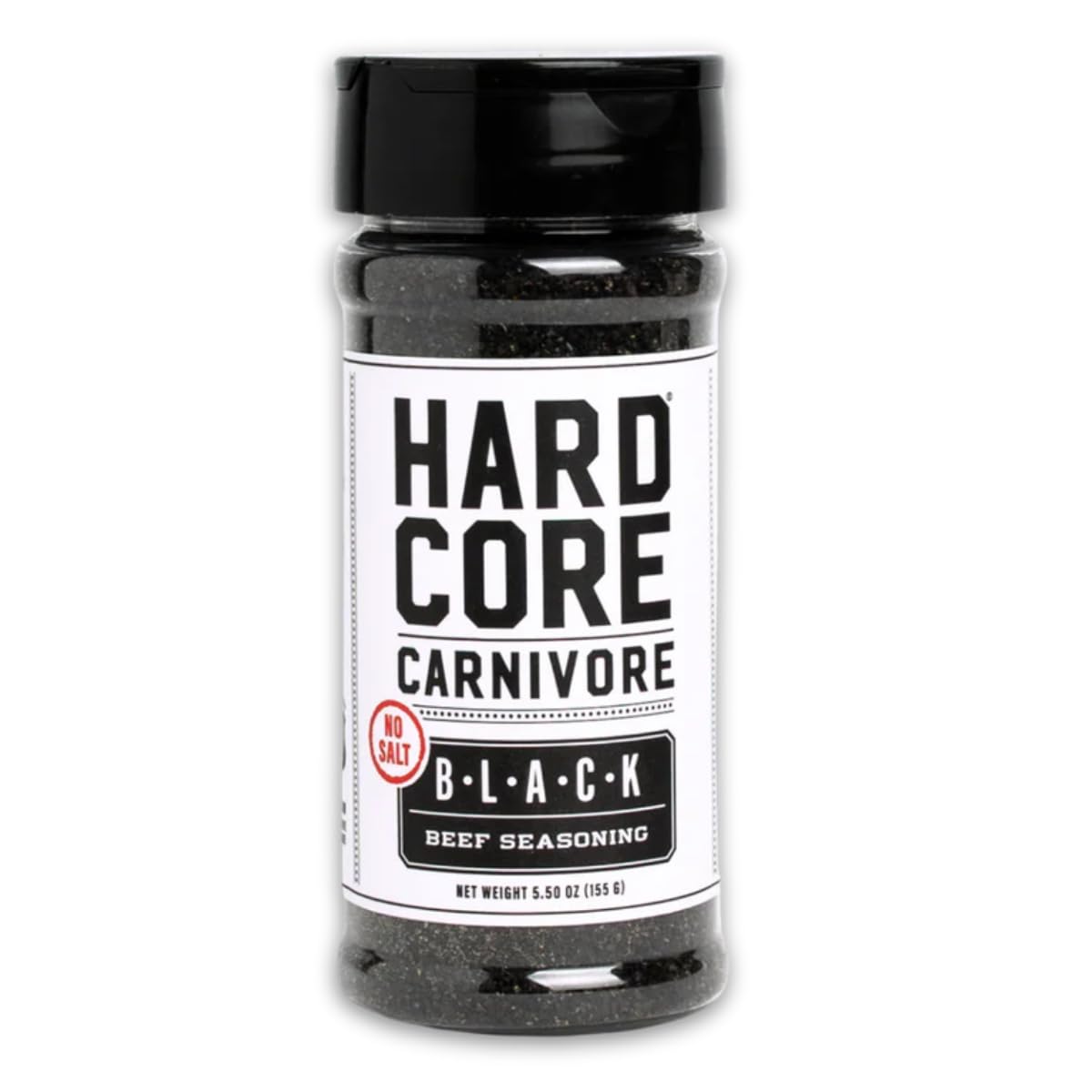 Hardcore Carnivore Black: No Salt Activated Charcoal Meat Seasoning Rub (5.5 Oz Shaker) Texas-Made Blend For Steak Brisket Burgers Bbq Grilling And Aromatic Use