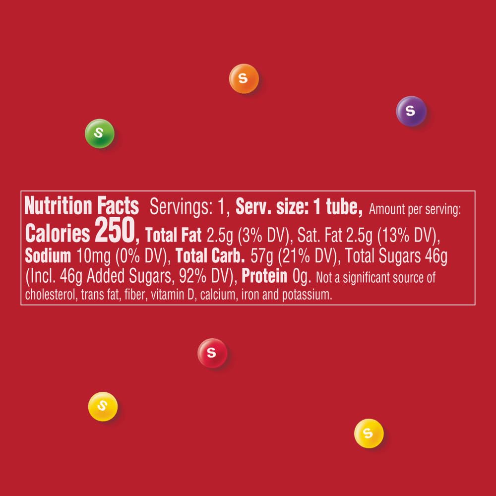 SKITTLES Littles Originals Rainbow Chewy Candy, 45.6 Oz, SKITTLES Bulk Candy 24 Count Mega Tubes, Tiny Fruit Flavored Treats for