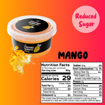 Premium Mango Popping Boba Pearls | Popping Boba Pearls For Boba Tea Kit (1 Pack X 17Oz)