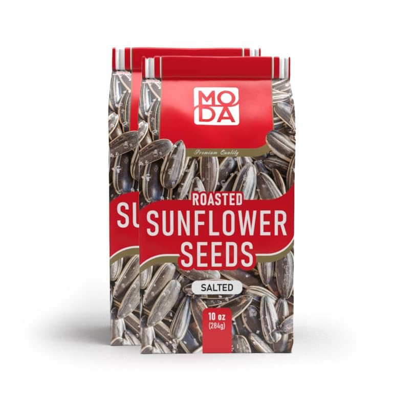 Moda Sunflower Seeds Roasted and Salted 10oz/284g (Two pack, Salted)