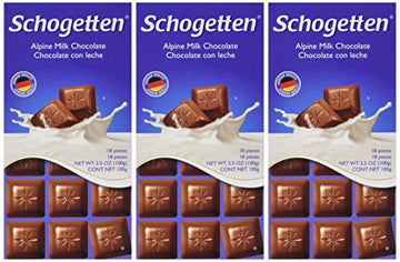 Schogetten Alpine Milk Chocolate German Chocolate Bars (Pack of 3)