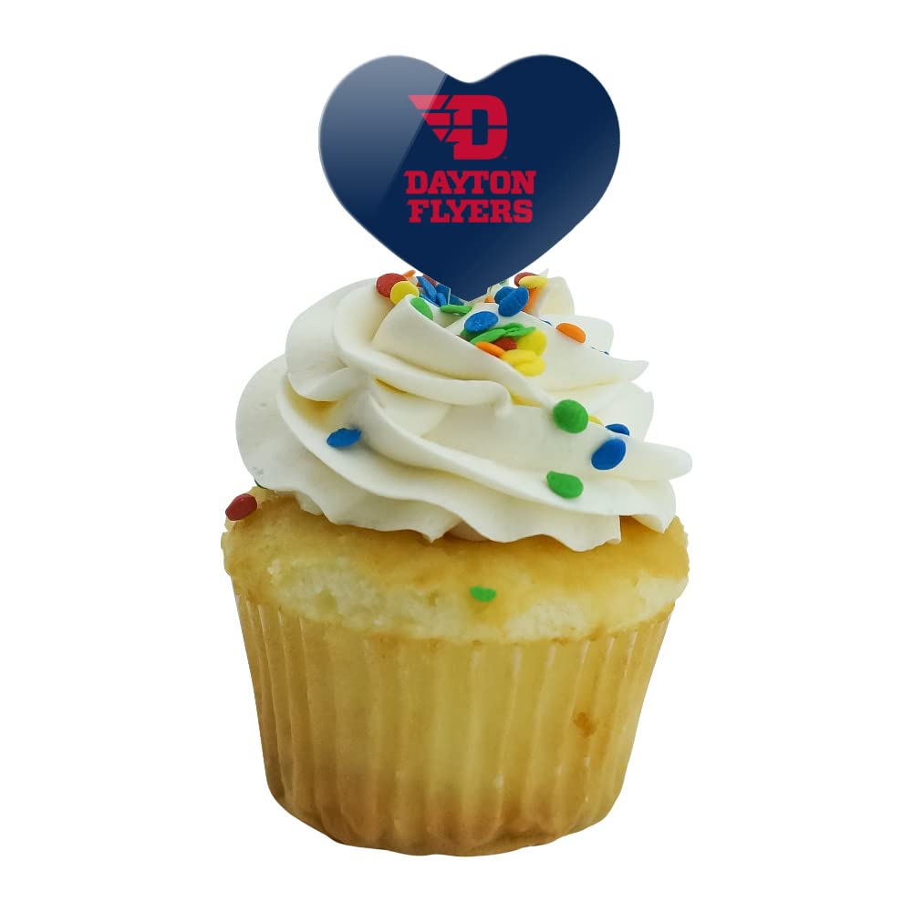 GRAPHICS & MORE Cupcake Picks Set of 6, Acrylic, University of Dayton, Heart Design, One Size