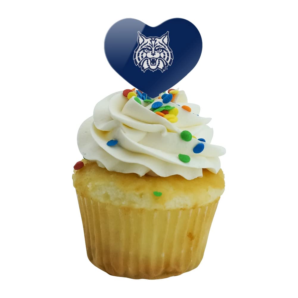 GRAPHICS & MORE Cupcake Picks Set of 6 - Acrylic Heart Decoration - University of Arizona - One Size