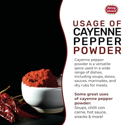 Spicy World Cayenne Pepper Powder Ground Chili Pepper 10 Pound Bulk Bag - 40K Shu, Hot Chilli Powder