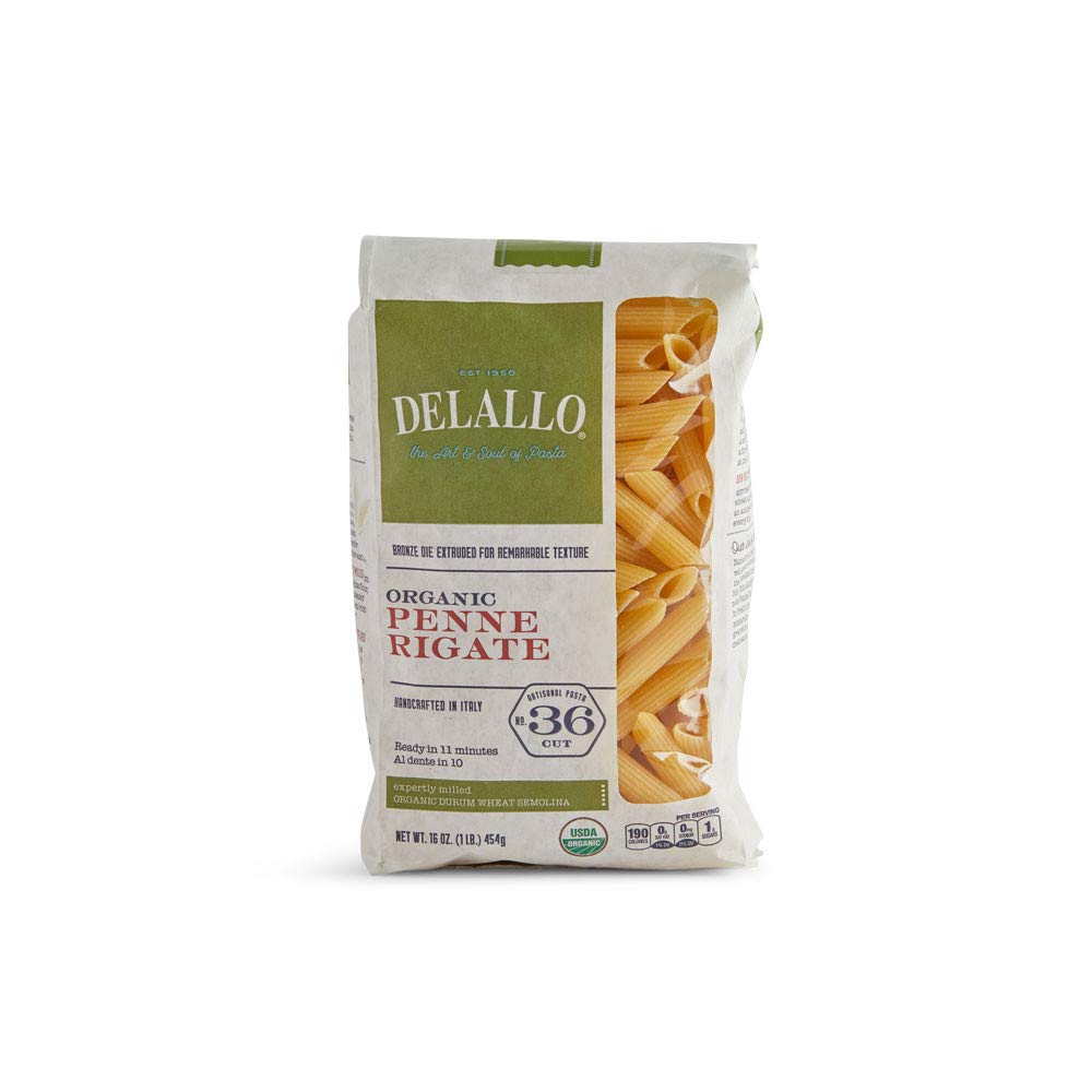 DeLallo Organic Penne Rigate #36, 16-Ounce Units (Pack of 16)