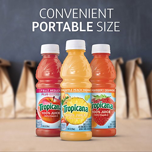 Tropicana 100% Juice 3-Flavor Fruit Blend Variety Pack, 10 Fl Oz, Bottles, (Pack Of 24)
