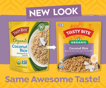 Tasty Bite Organic Coconut Rice, 8.8 Ounce, Pack Of 6, Ready To Eat, Microwavable, Vegan, Gluten-Free
