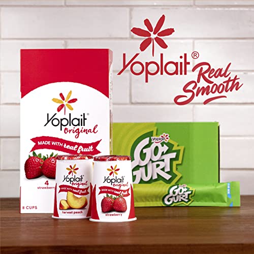 Go-GURT SpongeBob SquarePants Strawberry Splash and Cool Cotton Candy Kids Fat Free Yogurt Variety Pack, Gluten Free, 2 oz Yogur