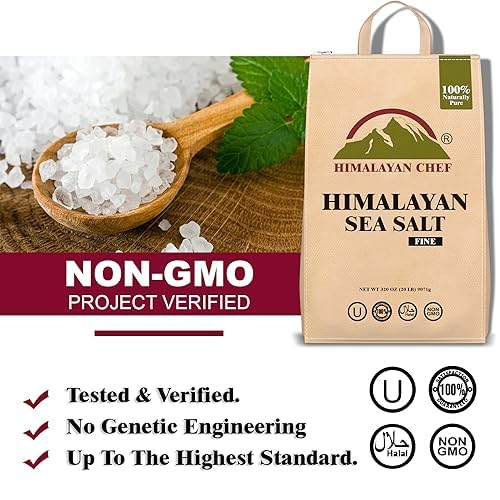 Himalayan Chef Sea Salt Coarse Grain, Natural, Kosher, Non-GMO, 80 Ounce