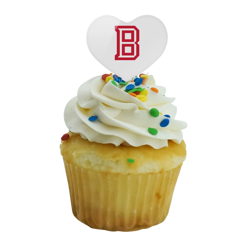 GRAPHICS & MORE Cupcake Toppers Set of 6, Acrylic, Heart Design, Bradley University, One Size, Model: CUPCAKE.HEART.CLCBRA.Z007782