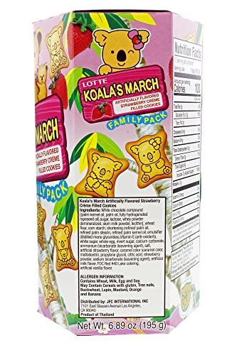 Lotte Koala s March Cookie with Strawberry Cream, 6.89 oz (Pack of 2)