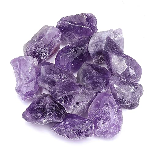 Top Plaza Bulk Amethyst Healing Crystals Rough Stones - Large 1'' Natural Raw Stones Crystal For Reiki Healing, Wicca, Witchcraf