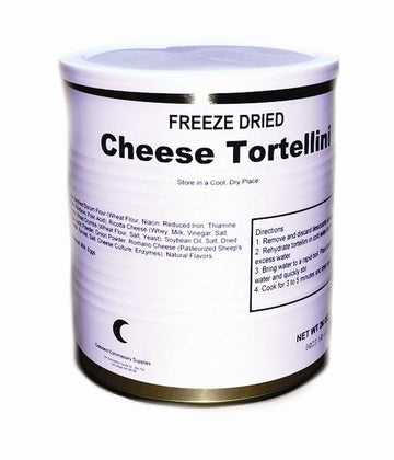Freeze Dried Cheese Tortellini Can with Delicious Ricotta & Romano Cheeses Emergency Food Supply | Hunting, Survival, Camping, B