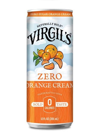 Virgil'S Zero Sugar Orange Cream Soda - Zesty Bold Flavor - 12Oz Slim Cans, 24 Pack