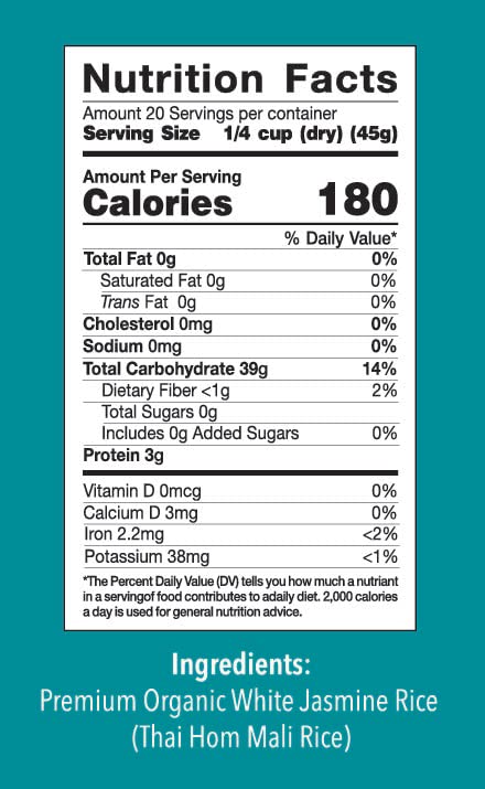 Queen Elephant Premium Organic White Jasmine Rice 2Lbs