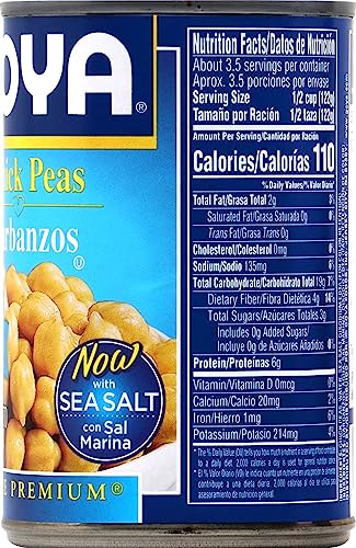 Goya Foods Low Sodium Chick Peas, Garbanzo Beans, 15.5 Ounce (Pack Of 24)