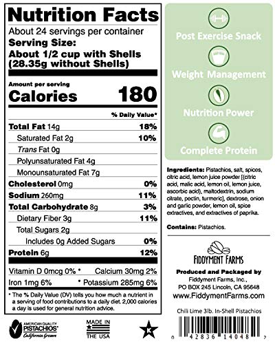 Fiddyment Farms 3Lb Chili Lime In-Shell Pistachios