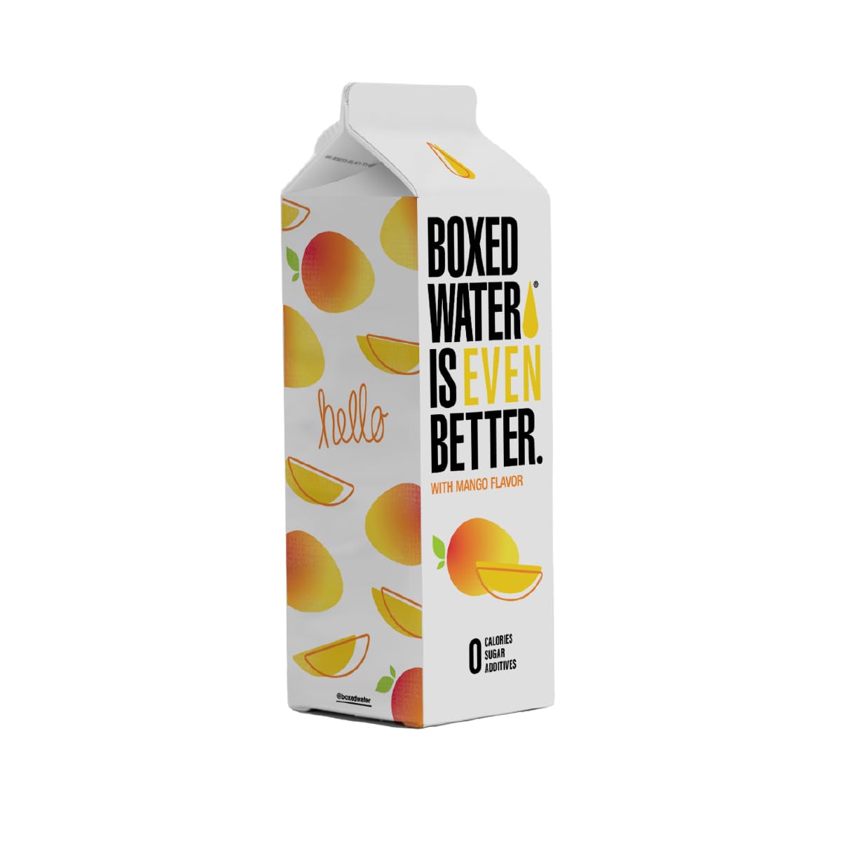 Boxed Water 16.9 oz. (12 Pack) Mango Flavored Water - Purified Drinking Water in 92% Plant-Based Boxes - Zero Calories & Sugar F