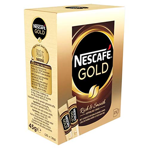 Instant Coffee Packets | Nescaf   | Gold 25 Pieces | Total Weight 1.59 ounce