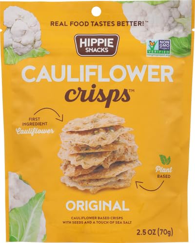 Hippie Snacks, Cauliflower Crisps, Original, 2.5oz