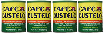 Cafe Bustelo Decaffeinated Coffee, 10 oz Cans, Pack of 4 - Rich Flavor, Perfect for Coffee Lovers