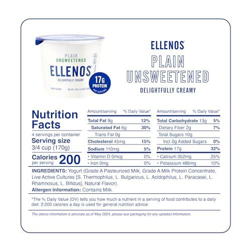 Ellenos Yogurt, Plain Unsweetened, 24 Oz