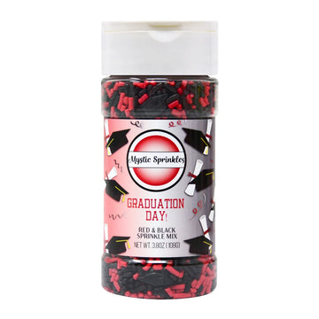 Mystic Sprinkles Graduation Day Sprinkles Mixes (Graduation Day! Red & Black Sprinkle Mix 3.8Oz)