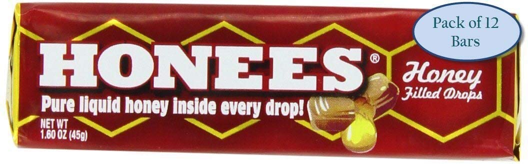 Ambrosoli Honees Honey Filled Drops, 1.6 Bars (Pack Of 12 Bars)